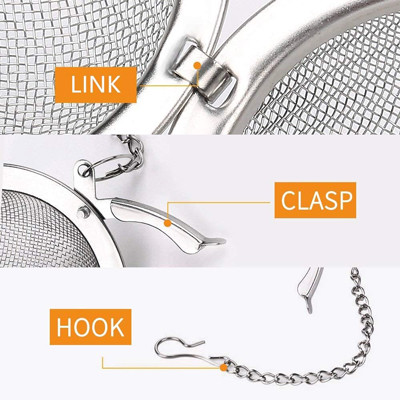 Silver 304 Stainless Steel Mesh Tea Ball Tea Strainer Filters For Tea