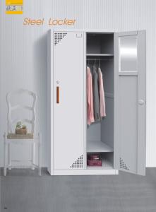  Thick 2 Door Steel Locker With Cloths Hanger Upper 2 Fixed Shelf Any RAL/LK Color Manufactures