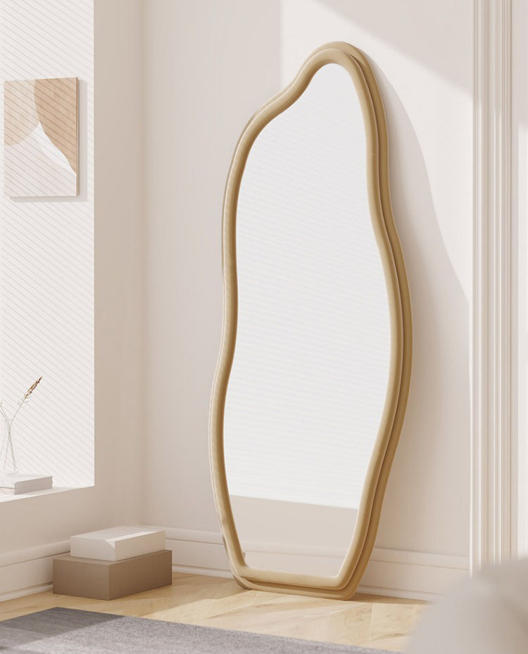 Makeup Flannelette Full Length Floor Mirror Curved Irregular Shape