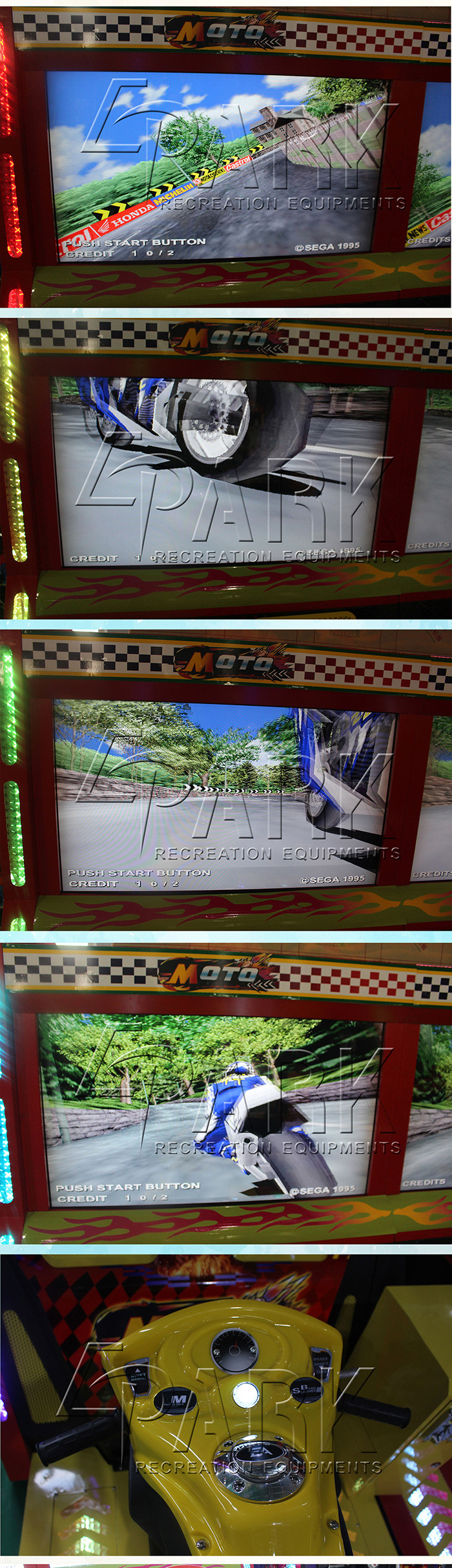 Coin Operated 47 Inches 2 Seat TT Moto Arcade Game Machine
