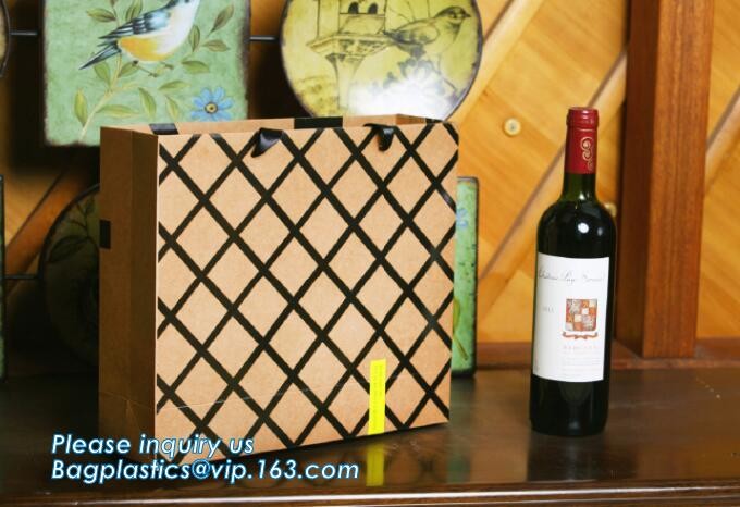 Flower carrier bag with different color customized pot plants kraft paper bag with handle,stamping logo fancy paper flow