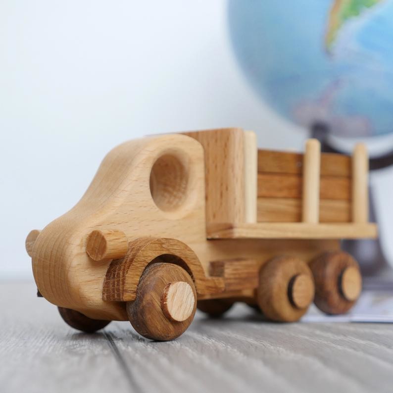 Handcrafted Handmade Wooden Train Set Baby Birthday Gift Crack Resistant