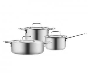 China Home Kitchen Stainless Steel Cookware Set 3pcs With Lid on sale