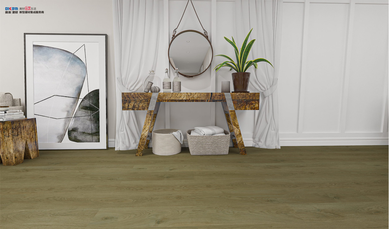 Fireproof SPC 5mm Oak Wood Grain Noise Prevention GKBM LS-W001 Greenpy