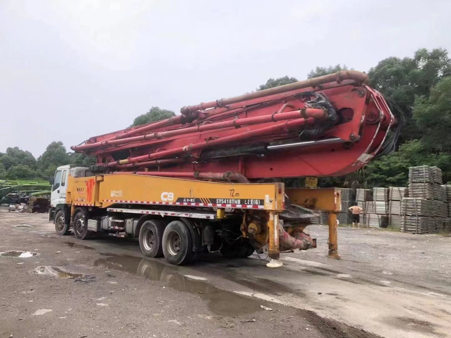 2012 2013 2018 2019 Sany Used Concrete Pump Truck With Good Condition Volvo Benz Isuzu Chassis