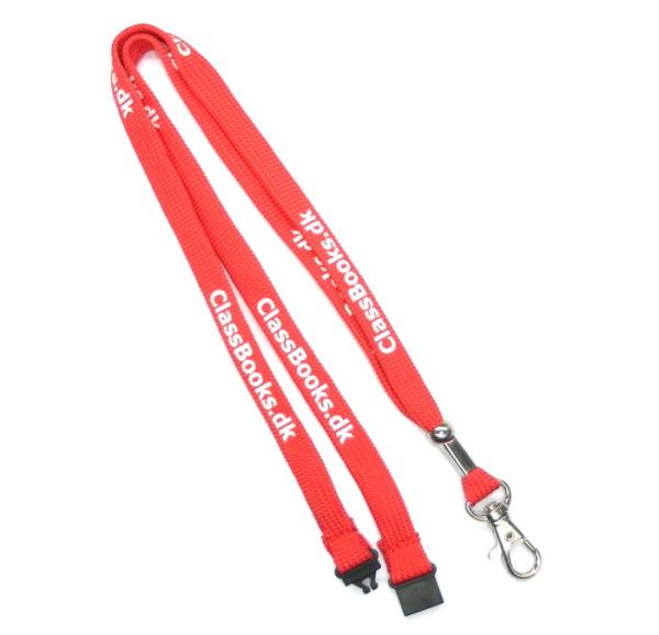 Red Personalized Tubular Screen Printed Lanyards For School / Business