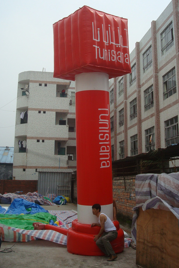 Red / Blue Outdoor Celebration PVC Inflatable Advertising Column for Event