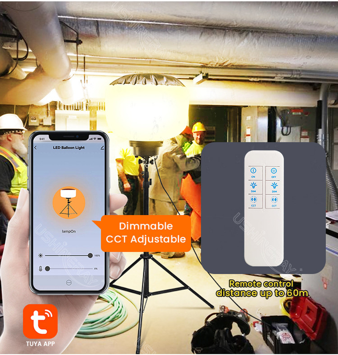 Portable LED Balloon Light 320W Mobile Light Tower For Indoor Construction