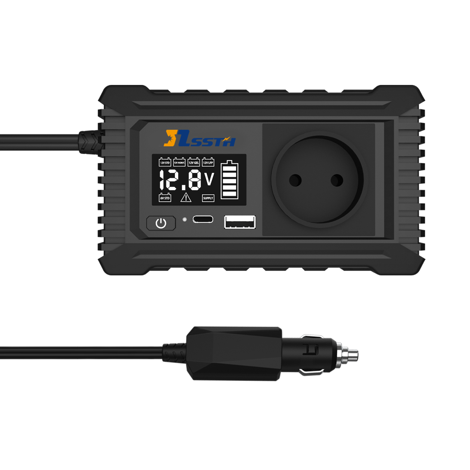 12V 220V Mini Dc To Ac GaN PD Fast Charger Converter USA UK EU Socket 150W Pure Sine Wave Electric Car Power Inverter Dual Sockets