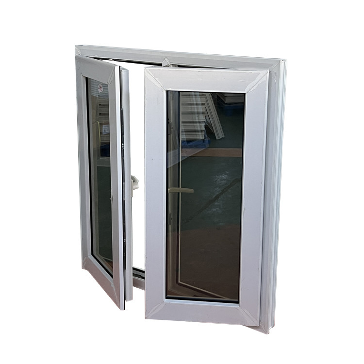 Pvc / Upvc Double Glazed Glass Casement Window With Fly Screen European Style