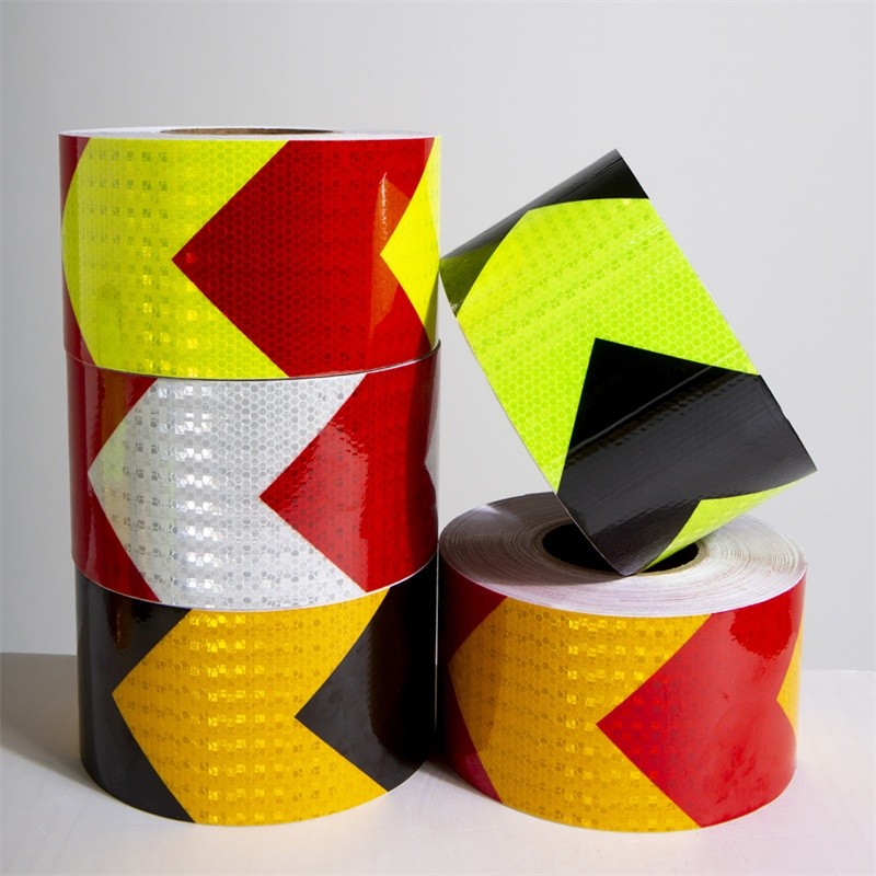 Self Adhesive Crystal Lattice Reflective Film Road Safety Stripes Reflective Warning Tape