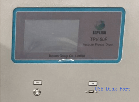 USB disk port of freeze dryer