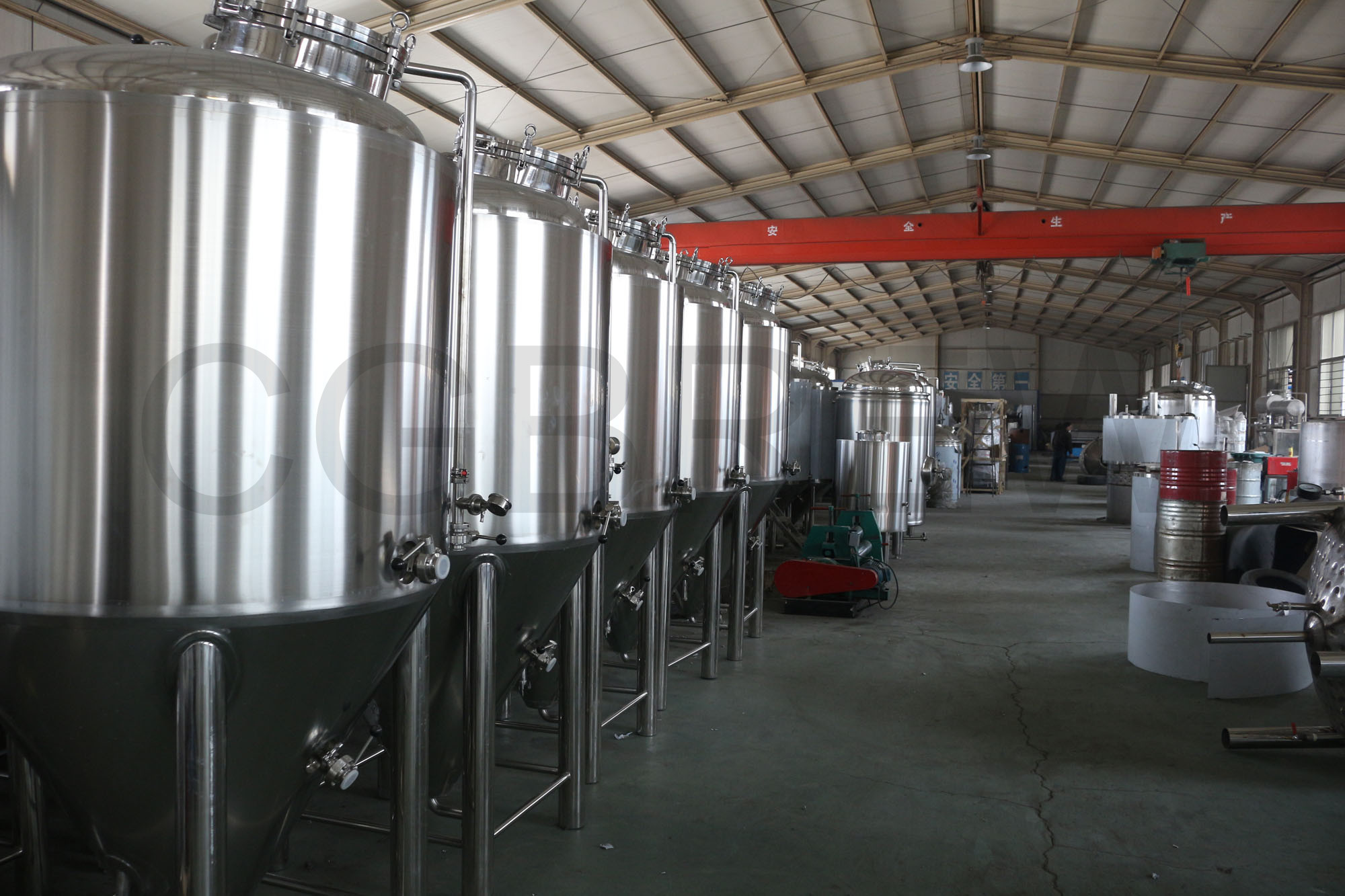 1000L food grade stainless steel fermentation tanks mirror polished for beer brewing in hotel and brewery
