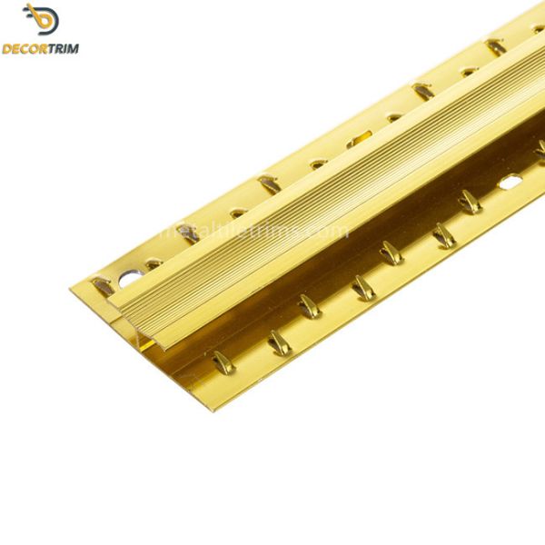 Quality Anodized Gold Carpet Transition Strip 0.8mm Thickness With Naplock for sale