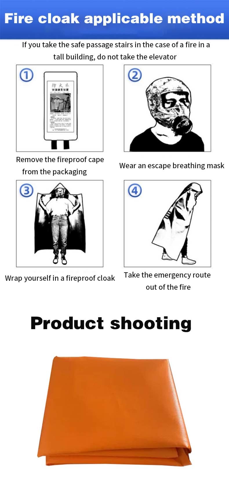 Silicone Coating Fireproof Cloak with Smooth Surface and Durable Design