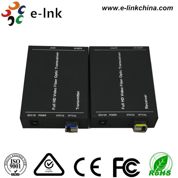 1080P Fiber Optic Hdmi Extender with External Audio Transmission 20Km , SM LC