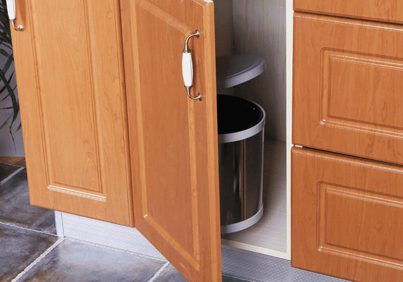 Rotate Metal Garbage Cans Stainless Steel Material Pull Out Type Water Proof