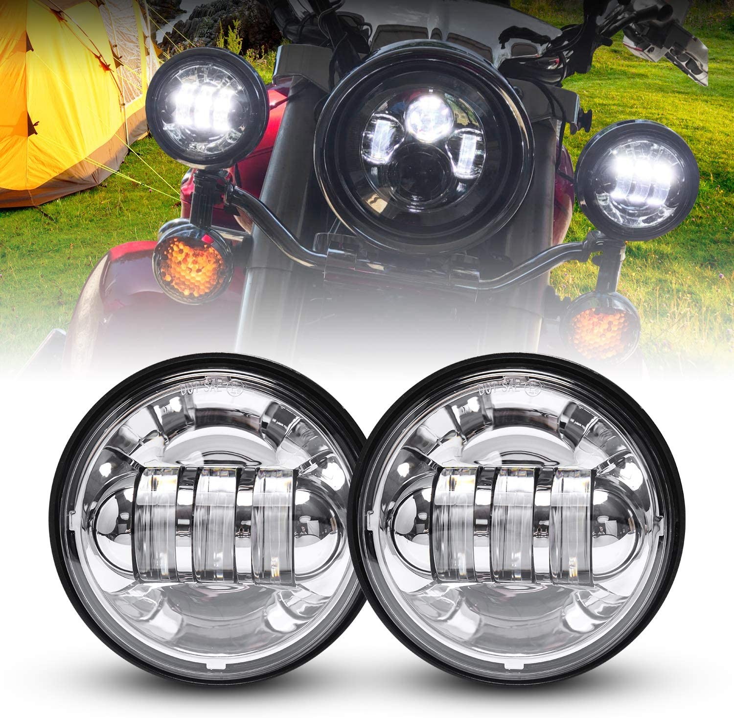 IP67 4.5 Inch Cree LED Passing Light LED Fog Lamps For Motorcycles Auxiliary Light