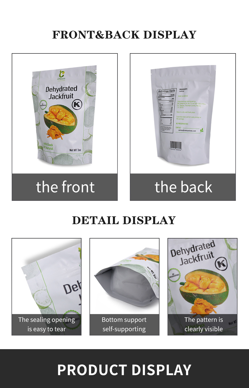 Custom Food Packaging Bags Aluminum Foil Plastic For Dried Mango Packing Bag Dried Mango Roll Film