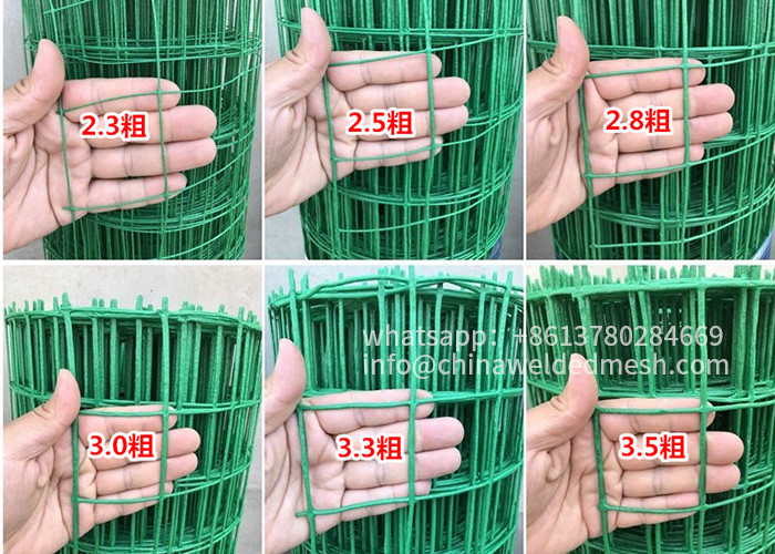 Green Vinyl Coated Welded Wire Mesh Rolls 50.8x101.6mm Opening