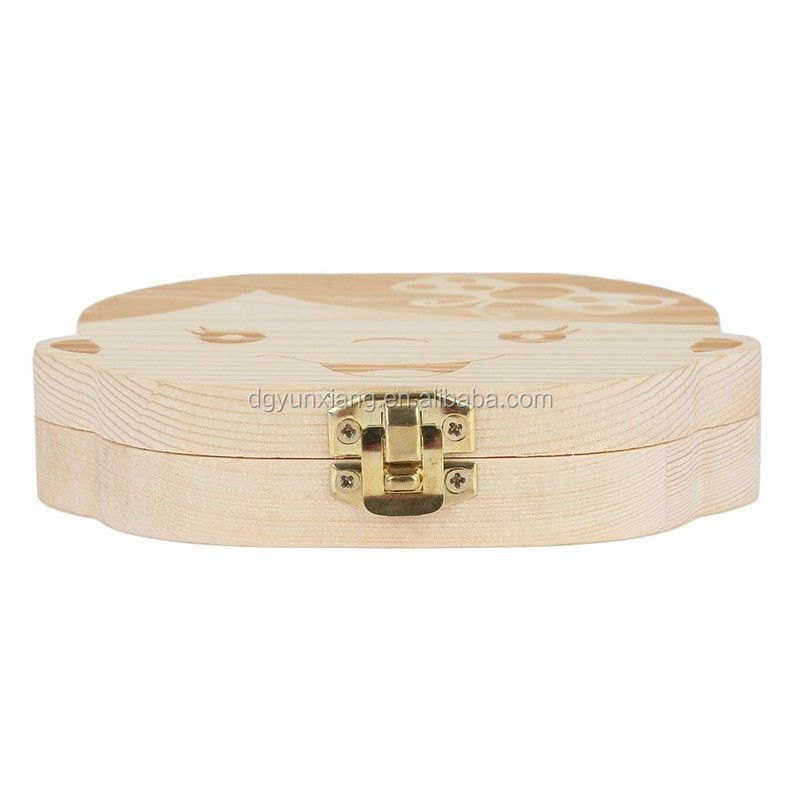 Amazon hot sale Wooden Baby Tooth Box and Tooth Holder with gift packing box