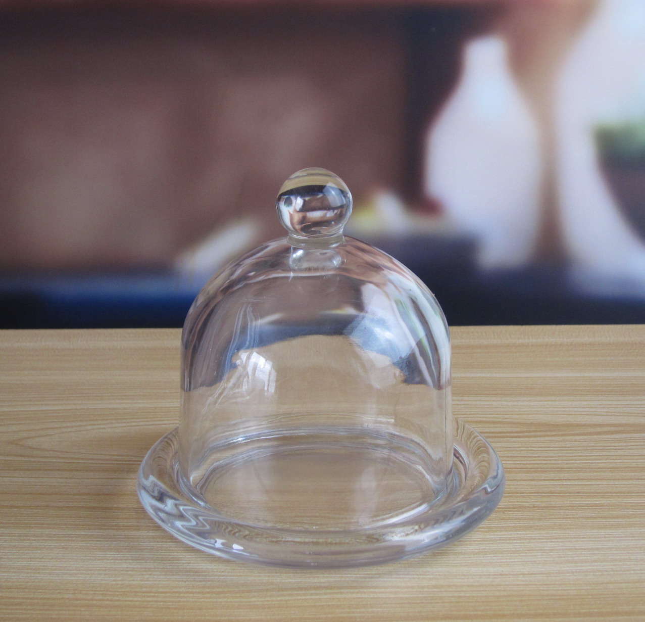 Mini Round Glass Storage Jars With Cover Lid , Glass Kitchen Canisters