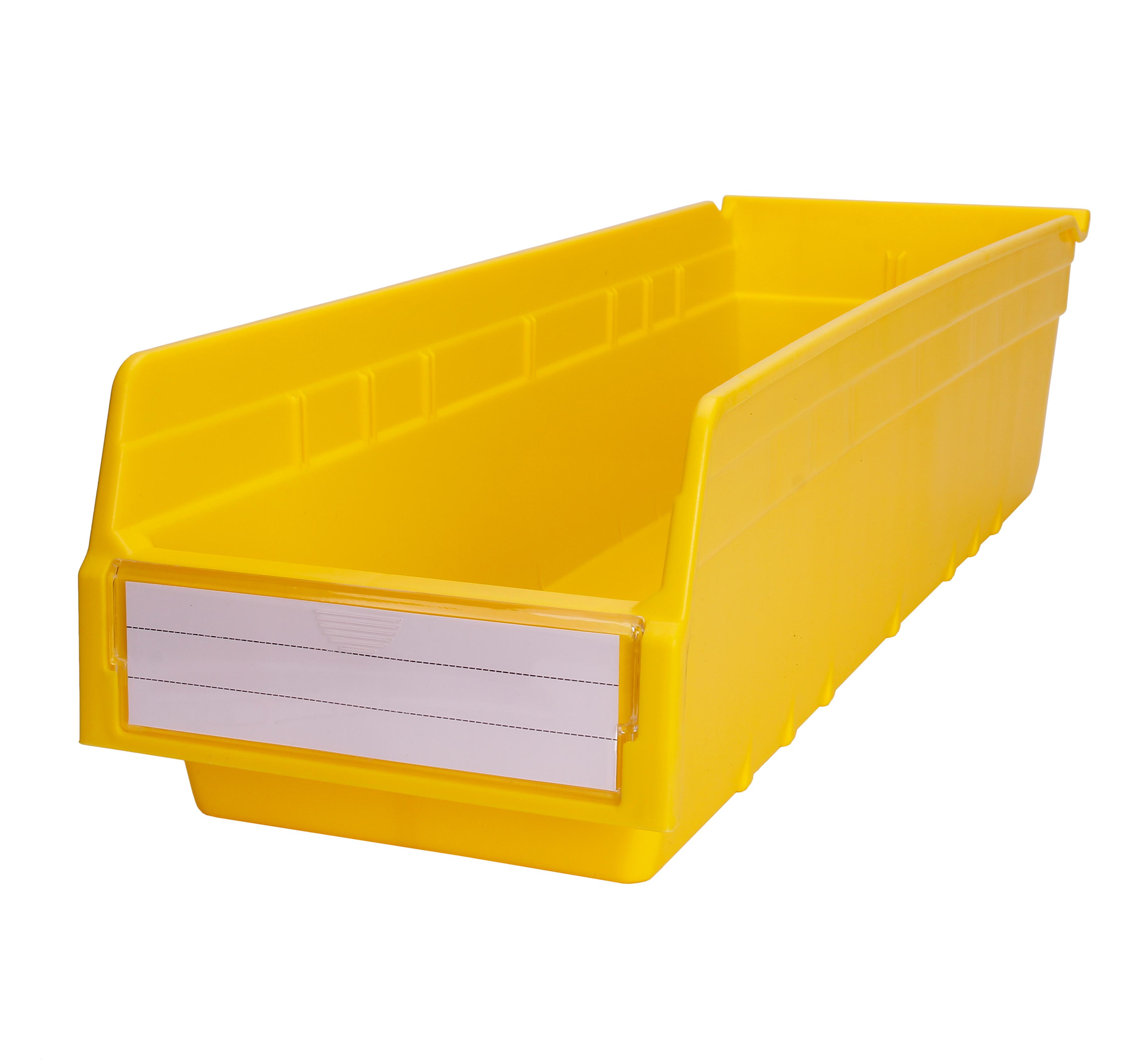 Plastic Storage Shelf Bins for Workshop Organizer Space Saver Workbench Crate Solid Box