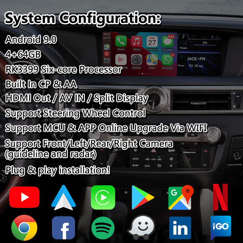 Lsailt Android Car Video Interface for Lexus GS250 GS350 GS450h GS300h GS L10 2012-2015