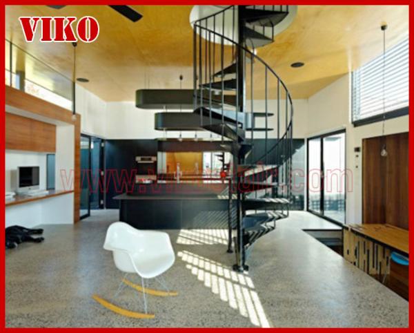 Spiral StaircaseVH37S Tread Stainless Steel Aluminum Stair Curved Glass Handrail