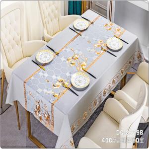 Printing Pattern Waterproof PVC Polyester Tablecloth Cover Roll for Rectangular Table