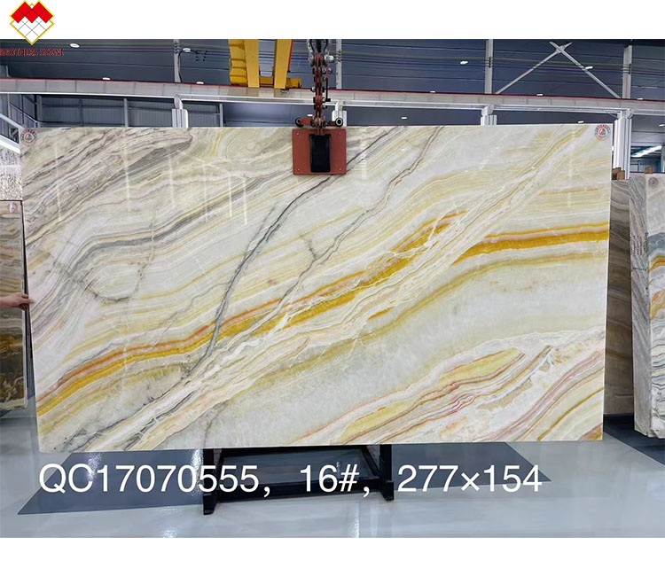 Competitive Onyx Stone Veneer Book Match Colorful Onyx Flooring Tile Backlit Rainbow