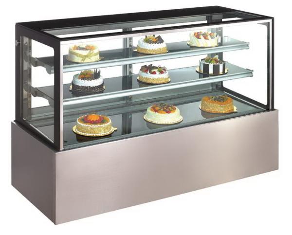 Commercial Fan Cooling Refrigerated Cake Display Cabinets Steam For Humidificati