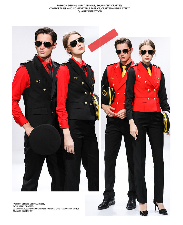 Customized Color Air Hostess Uniform Long Sleeve Shirt for Airline Flight Attendants