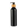 Buy cheap Black Round Shoulder Cosmetic Lotion Bottle Bamboo PET Bottle 180ml 200ml 250ml from wholesalers