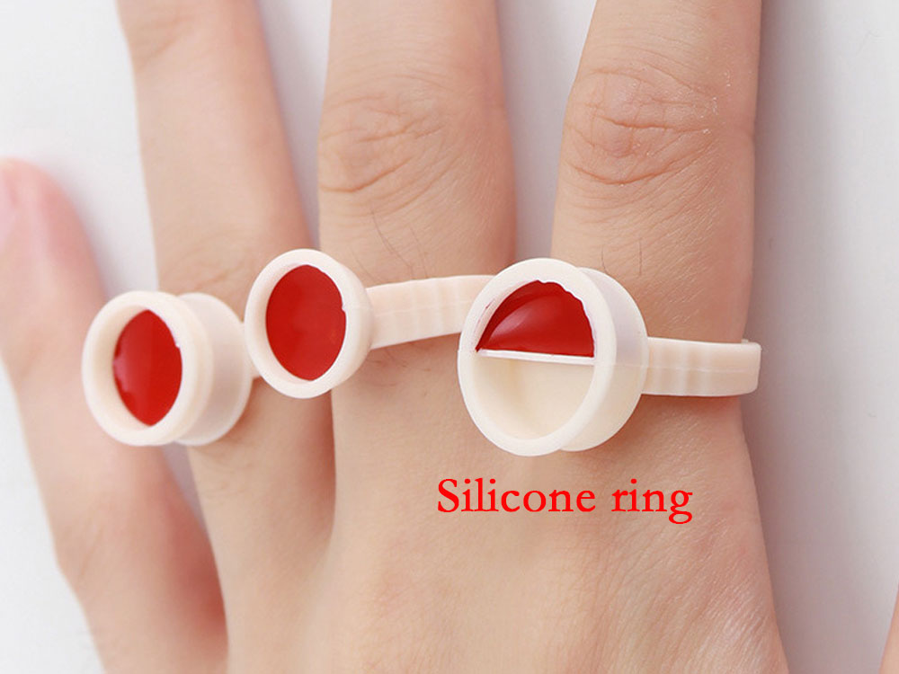 Disposable Microblading Accessories Tattoo Pigment Ring Cups Soft Silicone And Plastic Material