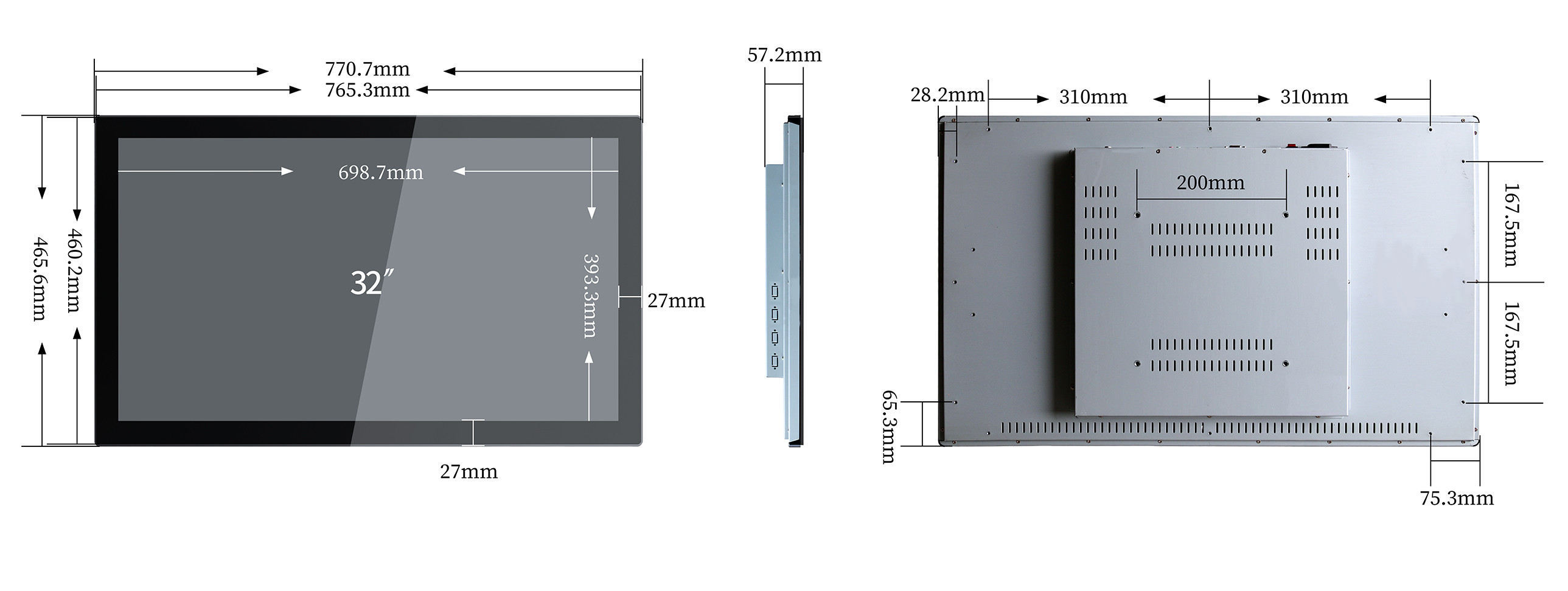Self Service Kiosk Use LCD 1920x1080 Touch Screen 32 Inch Monitor