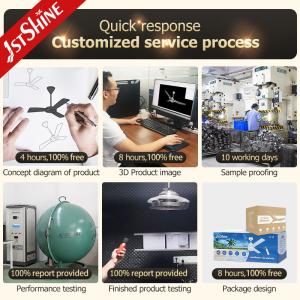 52" Plastic Ceiling Fan With Timer White Modern Low Profile Led Ceiling Fan