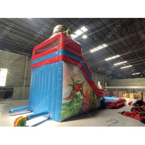 High Quality Popular Huge Jungle Dinosaur Theme Inflatable Water Slide With Pool