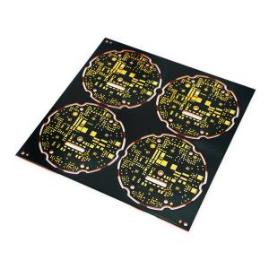 2 Layer Copper Printed Circuit Boards Cu Based ENIG PCB Black / Yellow