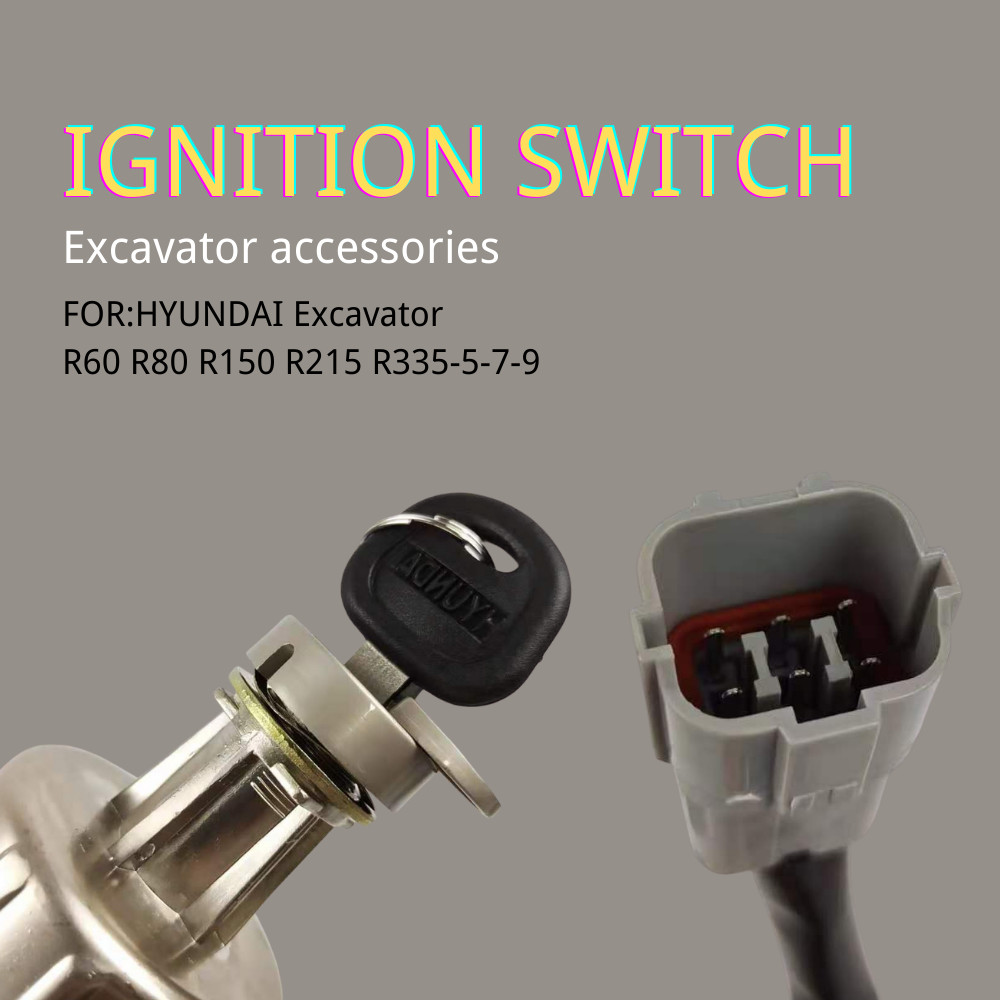 Excavator Accessories Lgnition Switch For Excavator R60 R80 R150 R215 R335-5-7-9 Electric Door Lock Start Key