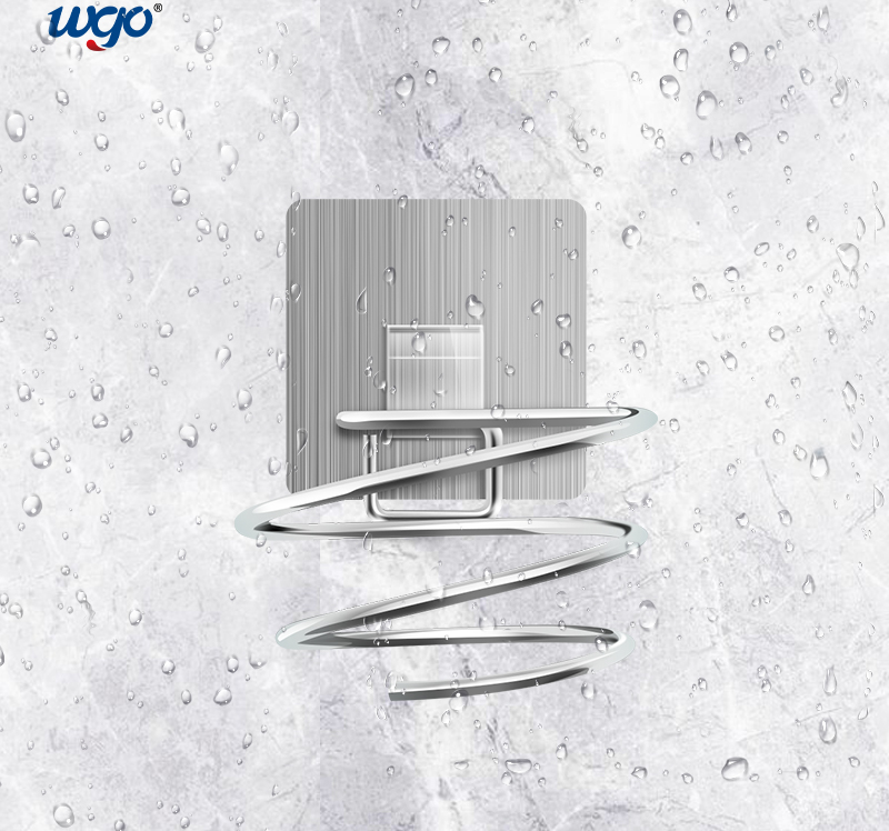 WGO Damage Free Bathroom Holder Set , Mounting Self Adhesive Bathroom Shelf