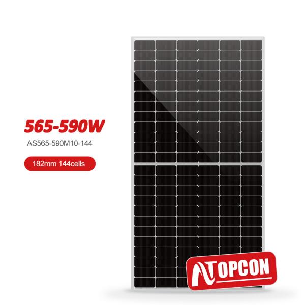 28.6kg TOPCON Amosolar 144 Cells 565w 580w 585w 590w Mono Solar Panel Short Lead