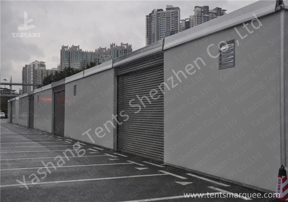Aluminum Alloy Frame Outdoor Exhibition Tents with Hard Wall and Electric Shutter Door