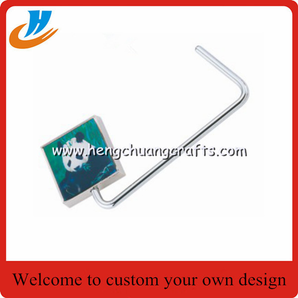 Custom epoxy bag hanger hook,bag holder with print your own logo