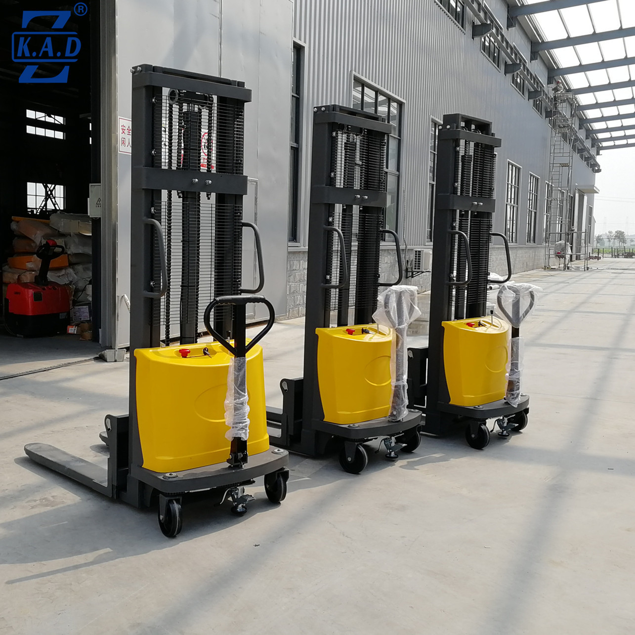 Foot Brake 2T Steel Mast KAD 2.0M Power Hydraulic Stacker Lift