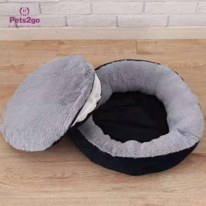China OEM donut shaped Faux Fur Comfy Calming Dog Bed on sale