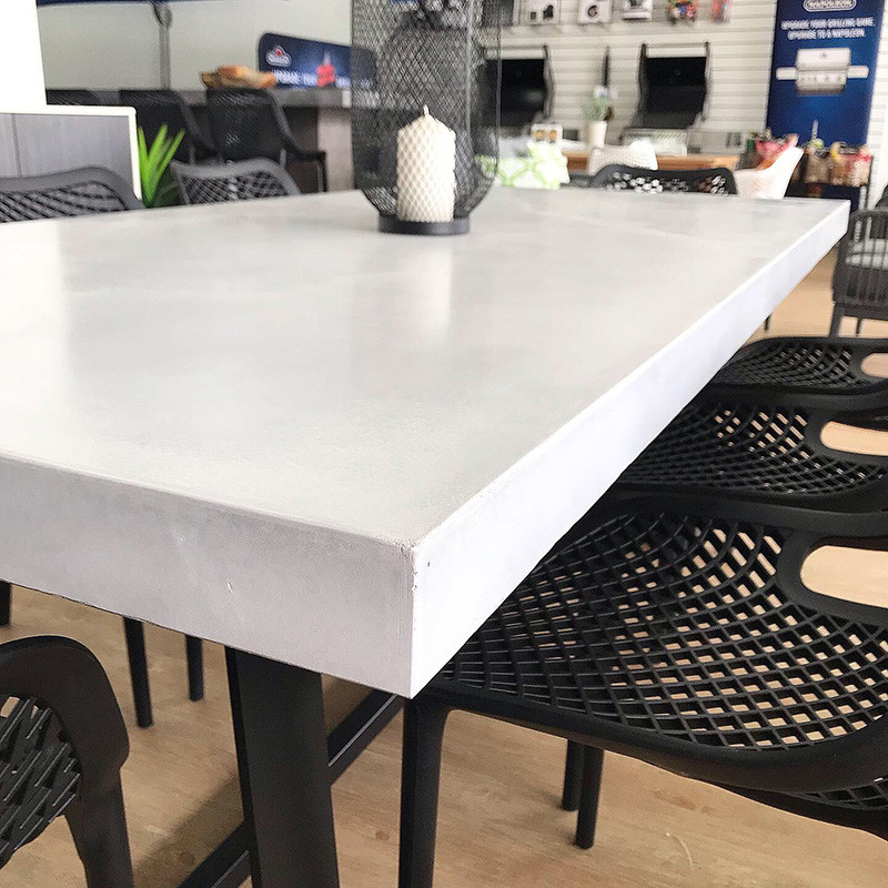 High durable grc cement concrete table with steel wood leg concrete table sets furniture
