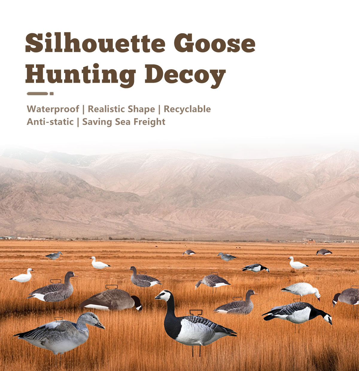 Feeder Body Lifelike Eva Plastic Silhouette Geese Decoy For Juvenile Snow Goose Rester Bait