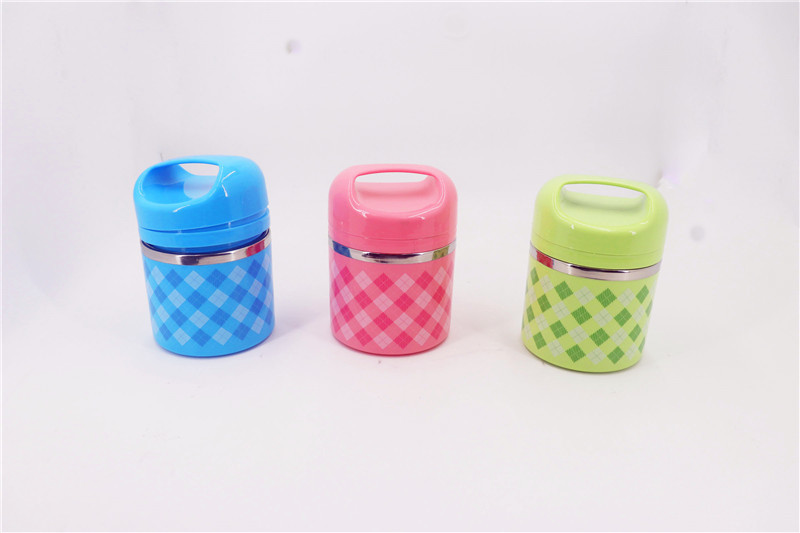 780ML Japanese style lunch box & stainless steel combine plastic food carrier & red ,green ,blue food container