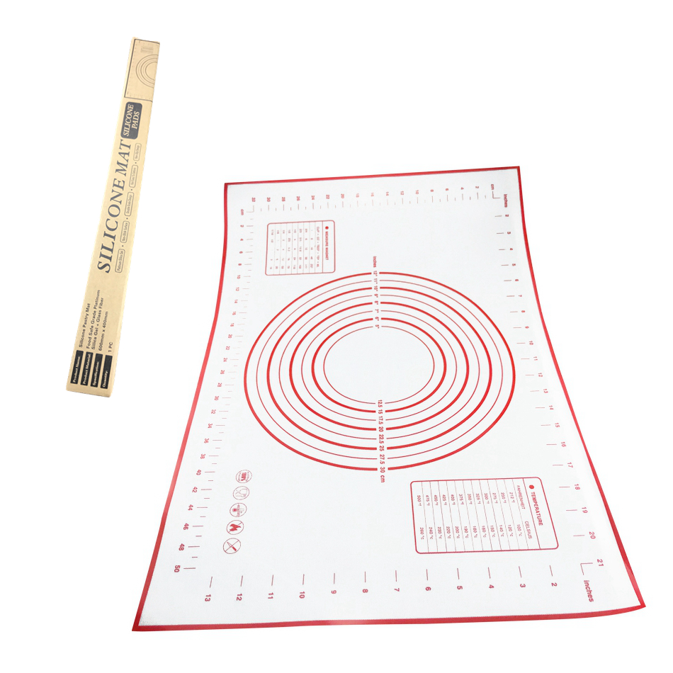 Customized Logo Customizable Microwave Flexible Rolling Extra Large Table Pan Placemat Full Size Baking Pad Silicone with paper